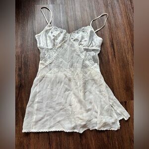 Medium Victoria's Secret Cream white Lace Chemise with sequins